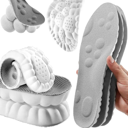 4D Cloud Shoe Insoles for Men & Women – Ultra-Soft PU Memory Foam, Orthotic Support, Breathable Sports Inserts, Trim-to-Fit