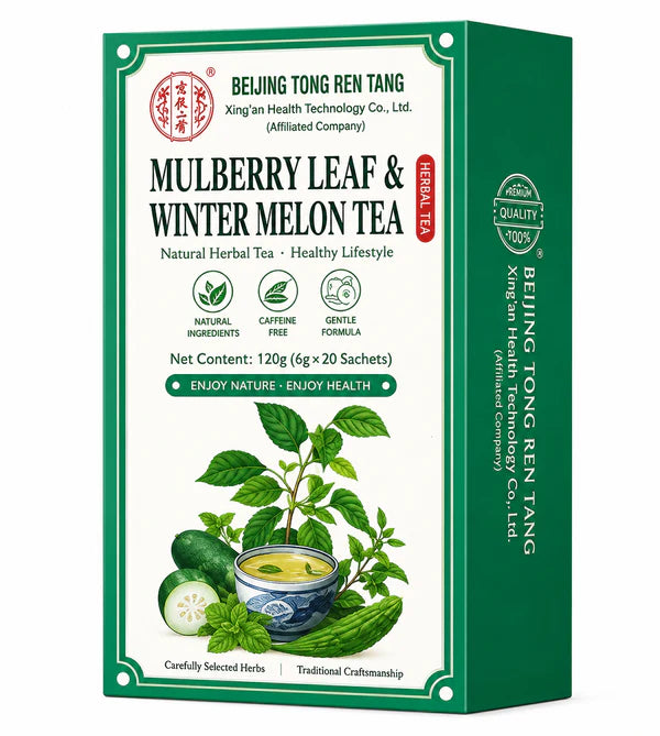 Beijing Tong Ren Tang Mulberry Leaf & Winter Melon Tea – 20 Sachets (120g), Caffeine-Free, Natural Herbal Tea, Gentle Formula
