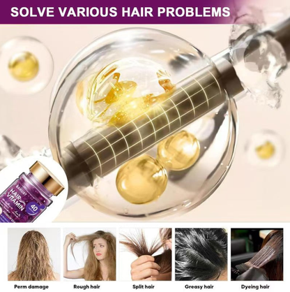 BARUBT Hair Vitamin Oil Capsules – 40 Capsules, Moroccan Oil, Jojoba Oil, Keratin, Vitamins A C E & Pro-B5, Repairs Dry Damaged Frizzy Hair